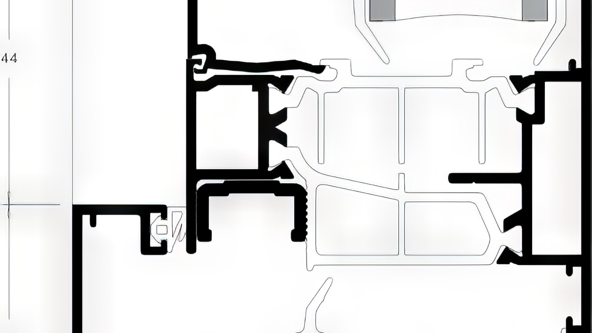 SAPA_DF_75_SI_Aluminium_Casement_Wireframe