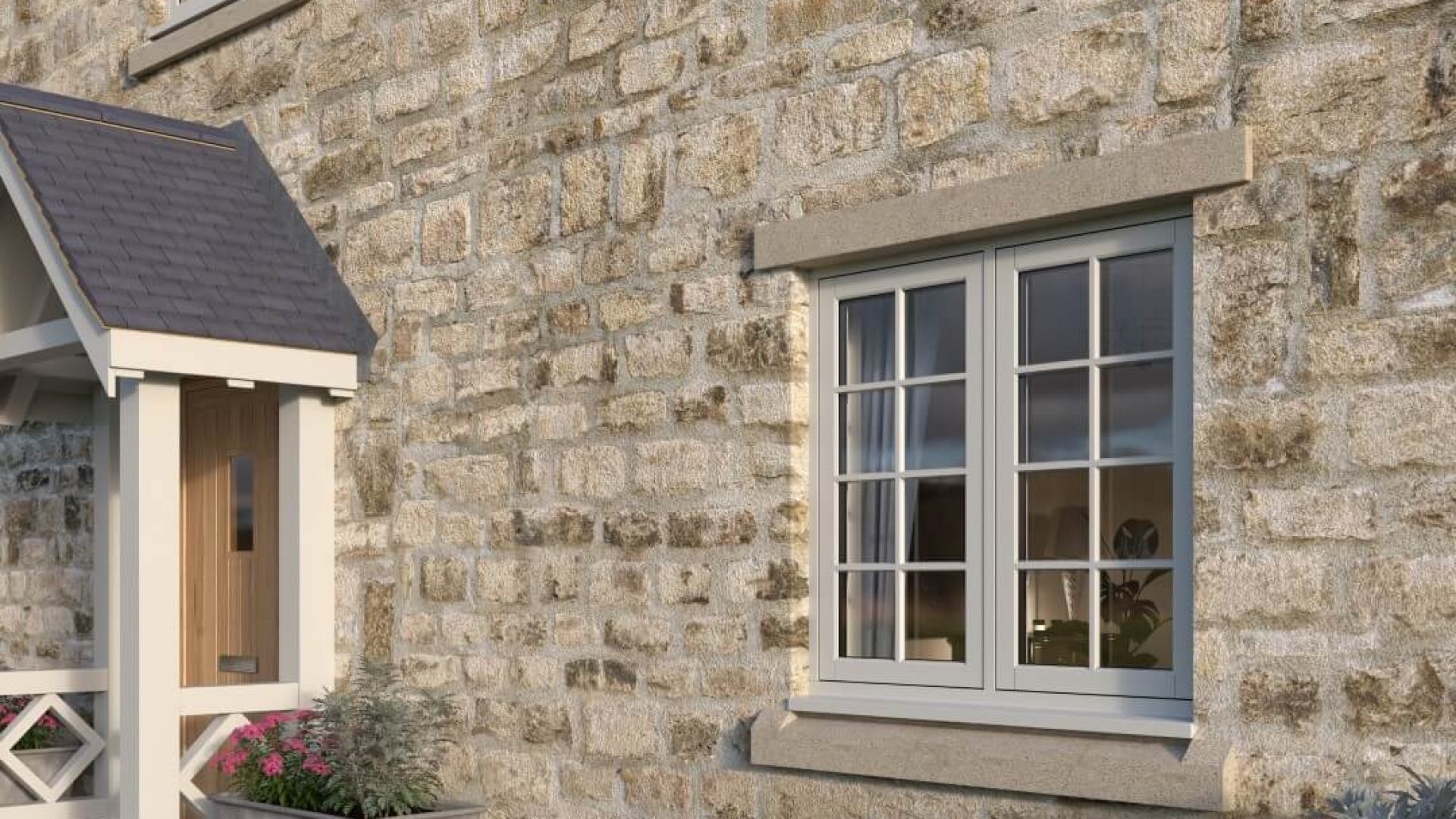 pvc-komm-resi-flush-sash-2-from-profine SASH WINDOW